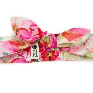 Pink floral splash headband