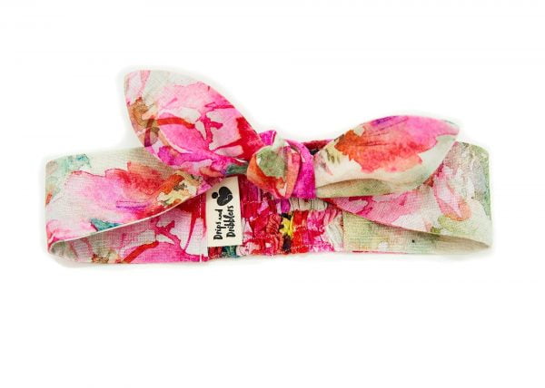 Pink floral splash headband