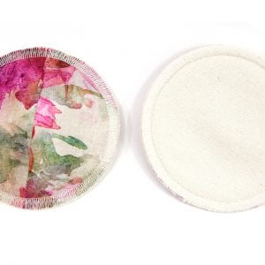 Pink floral splash breast pad front and back
