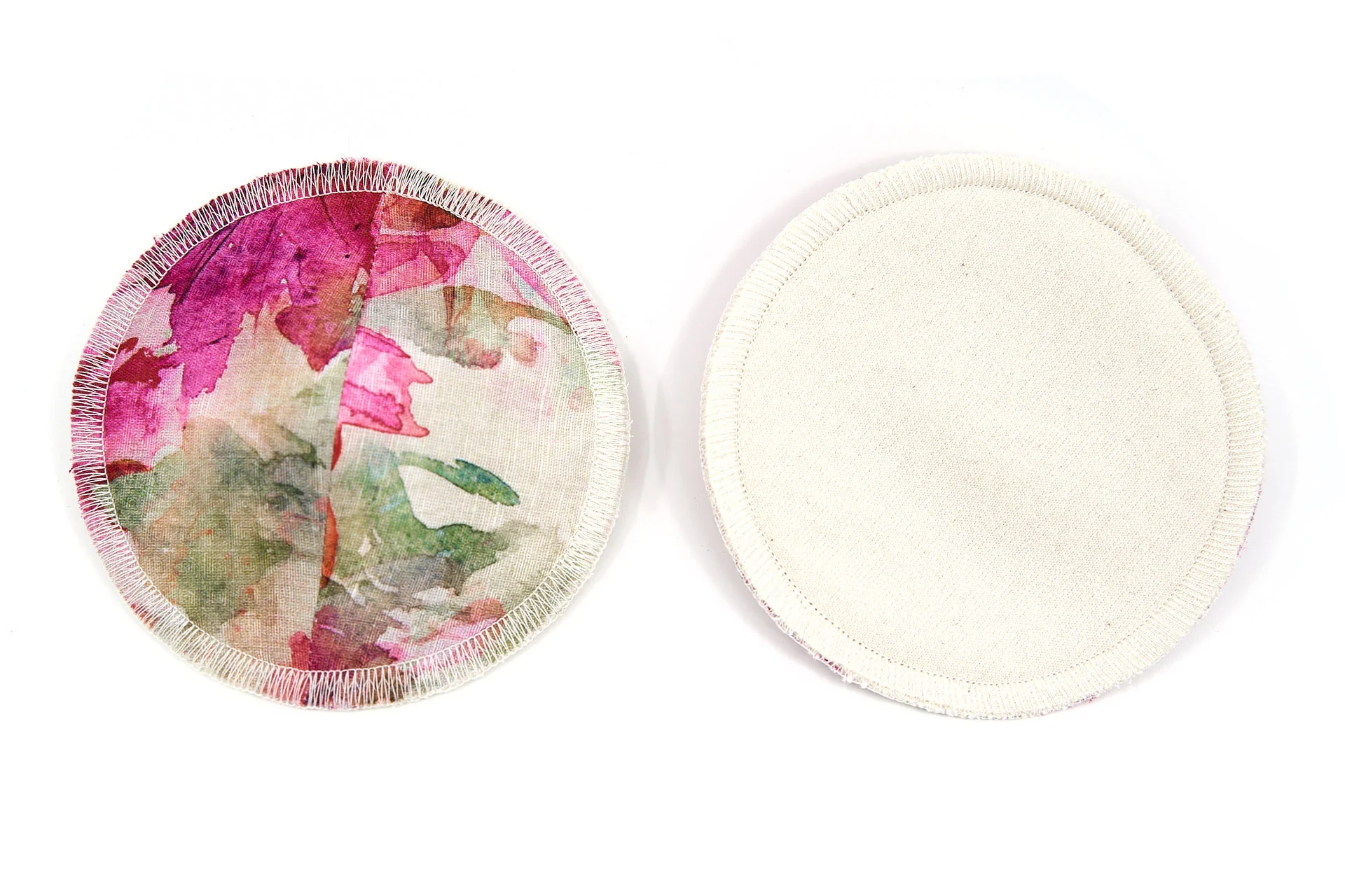 Pink floral splash breast pad front and back