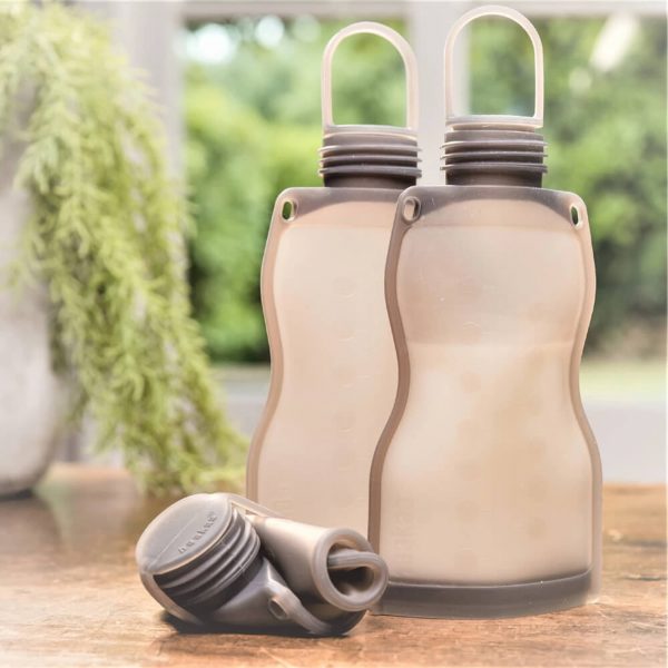 Haakaa silicone milk storage bag single rolled up with two more