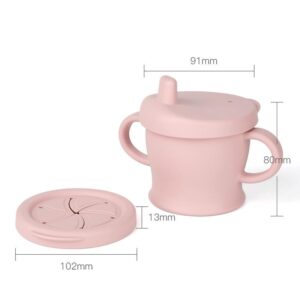 Haakaa silicone sip-n-snack cup blush